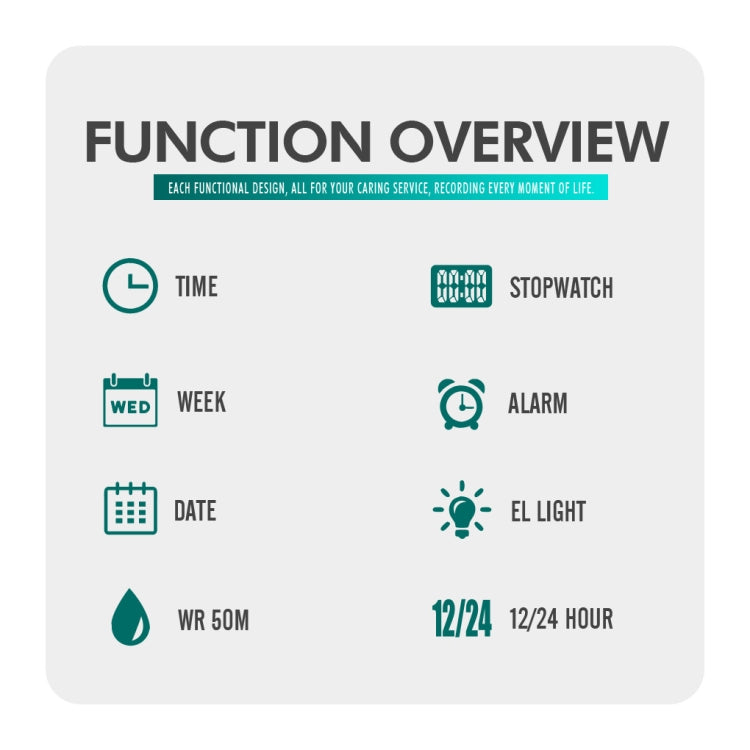 Skmei 1608 Multi-Function Student Electronic Watch Water-resistant Timing Silicone Sports Watch(Black)