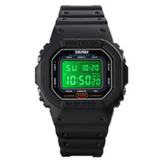 Skmei 1608 Multi-Function Student Electronic Watch Water-resistant Timing Silicone Sports Watch(Black)