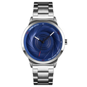 Skmei 9210 Fashion Trend Mens Business Wristwatch Simple Three-Dimensional Surface Water-resistant Gold Quartz Watch Man(Silver Blue)