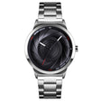 Skmei 9210 Fashion Trend Mens Business Wristwatch Simple Three-Dimensional Surface Waterproof Gold Quartz Watch Man(Silver Black) - free shipping - PMC TechLife - Order now!