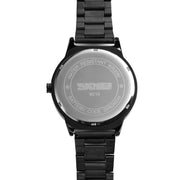 Skmei 9210 Fashion Trend Mens Business Wristwatch Simple Three-Dimensional Surface Water-resistant Gold Quartz Watch Man(Black)