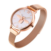 Skmei 9212 Fashion Lady Quartz Watch Student Female Temperament Water-resistant Magnetic Suction Net Belt Watch(White)