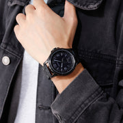 Skmei 1513 Fashion Trendy Steel Band Quartz Watch Mens Water-resistant Leisure Watch(Black)