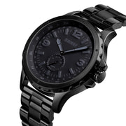 Skmei 1513 Fashion Trendy Steel Band Quartz Watch Mens Water-resistant Leisure Watch(Black)