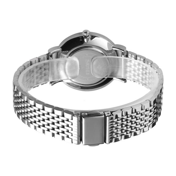 Skmei 1567 Light And Thin Leisure Simple 30m Water-resistant Shell Dial Women Steel Band Quartz Watch(Silvery)