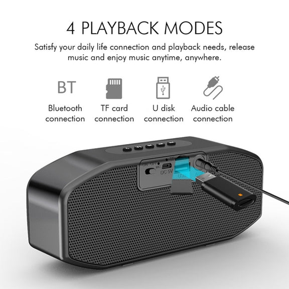 M5 Cool Owl Design Bluetooth Speaker LED Flash Wireless Loudspeaker FM Radio Alarm TF Card(Gold)
