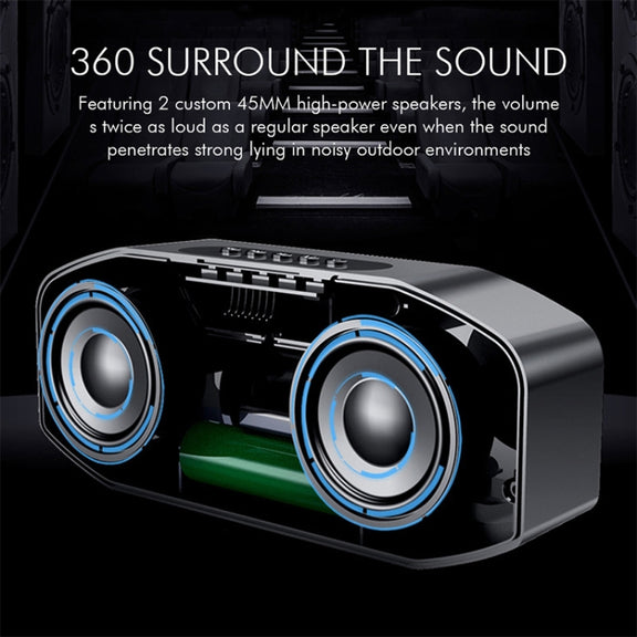 M5 Cool Owl Design Bluetooth Speaker LED Flash Wireless Loudspeaker FM Radio Alarm TF Card(Gold)