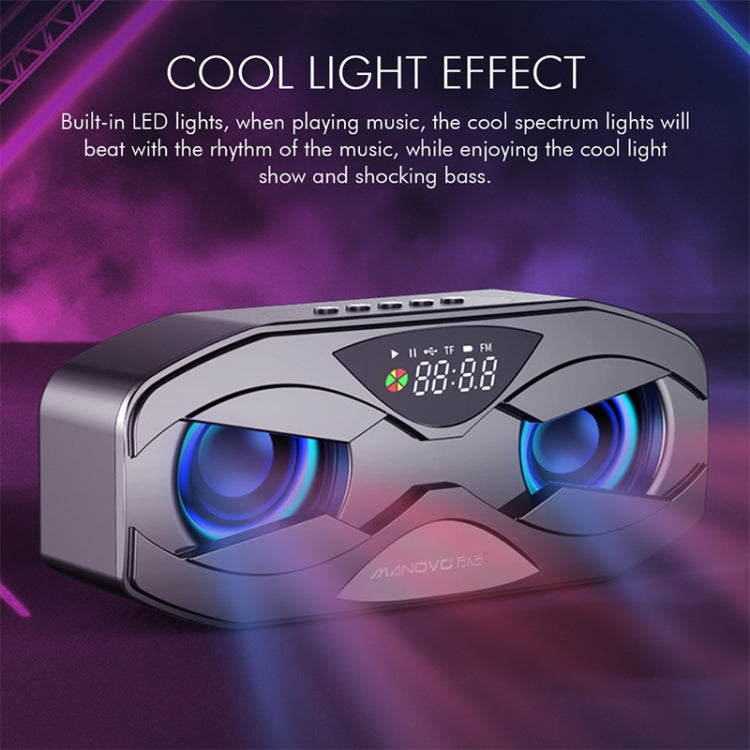 M5 Cool Owl Design Bluetooth Speaker LED Flash Wireless Loudspeaker FM Radio Alarm TF Card(Gold)