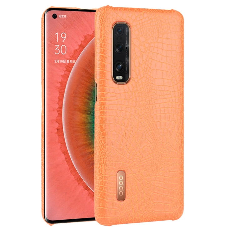 For Oppo Find X2 Pro Shockproof Crocodile Texture PC + PU Case(Orange) - OPPO Cases by PMC TechLife | Online Shopping South Africa | PMC TechLife | Buy Now Pay Later Mobicred
