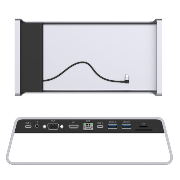 95109 Type-C To HDMI + VGA + RJ45 + USB3.0 x 2 11 in One Multi-Function Adapter and Computer Base