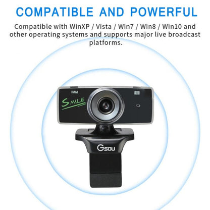 Gsou B18S HD Webcam Built-in Microphone Smart Web Camera USB Streaming Live Camera With Noise Cancellation - free shipping - PMC Jewellery - Order now!