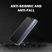 For Galaxy S20 Plus Side Display Magnetic Horizontal Flip Plain Texture Cloth + PC Case with Holder & Sleep / Wake-up Function(Silver)