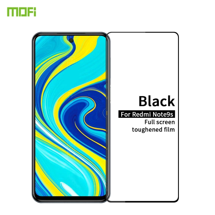 For Xiaomi Redmi Note 9S MOFI 9H 2.5D Full Screen Tempered Glass Film(Black) -  by MOFI | Online Shopping South Africa | PMC TechLife