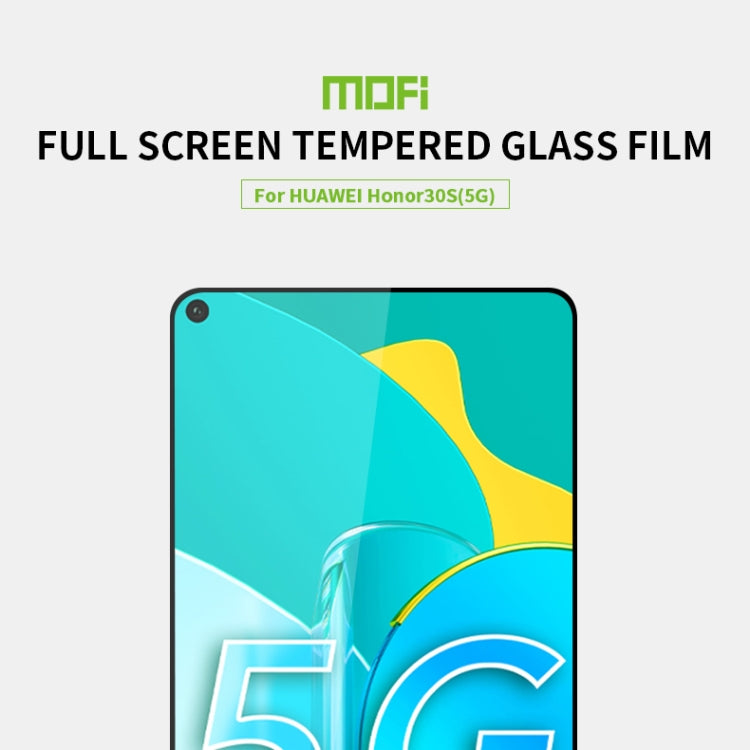 For Huawei Honor 30S 5G MOFI 9H 2.5D Full Screen Tempered Glass Film(Black) - Honor Tempered Glass by MOFI | Online Shopping South Africa | PMC TechLife