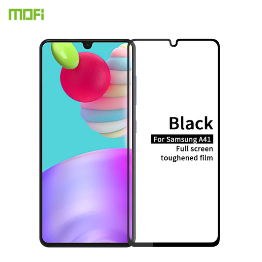 For Galaxy A41 MOFI 9H 2.5D Full Screen Tempered Glass Film(Black) - Galaxy Tempered Glass by MOFI | Online Shopping South Africa | PMC Jewellery | Buy Now Pay Later Mobicred