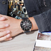 SKMEI 1538 Multi-Function Time Large Dial Steel Belt Men  Casual Sports Electronic Watch(Rose Gold-Silicone Belt)