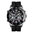 SKMEI 1538 Multi-Function Time Large Dial Steel Belt Men  Casual Sports Electronic Watch(Silver-Silicone Belt) - free shipping - PMC TechLife - Order now!