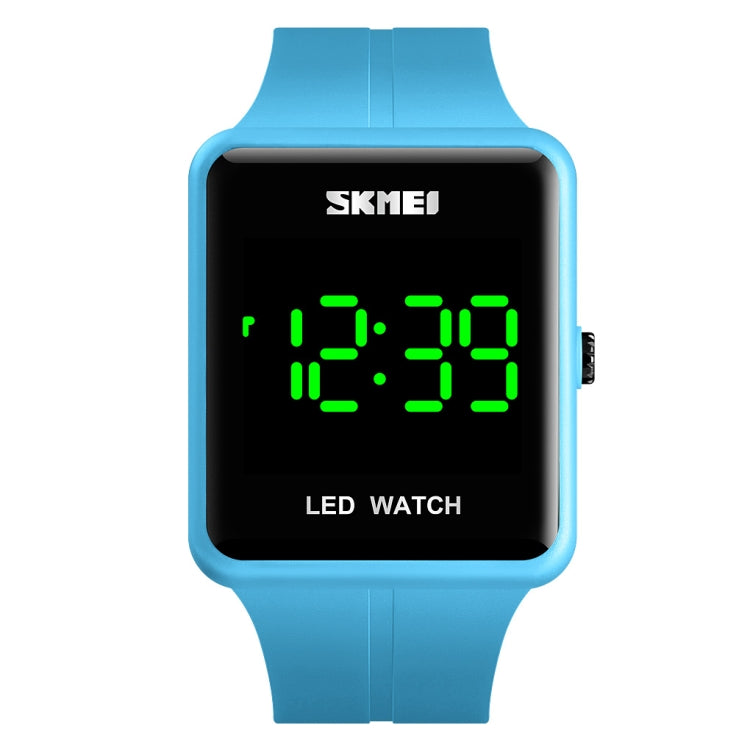 SKMEI 1541 Fashion Led Watch Square Couple Model Water-resistant Electronic Watch Silicone Watch(Blue)