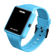 SKMEI 1541 Fashion Led Watch Square Couple Model Water-resistant Electronic Watch Silicone Watch(Blue)