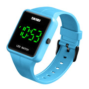 SKMEI 1541 Fashion Led Watch Square Couple Model Water-resistant Electronic Watch Silicone Watch(Blue)