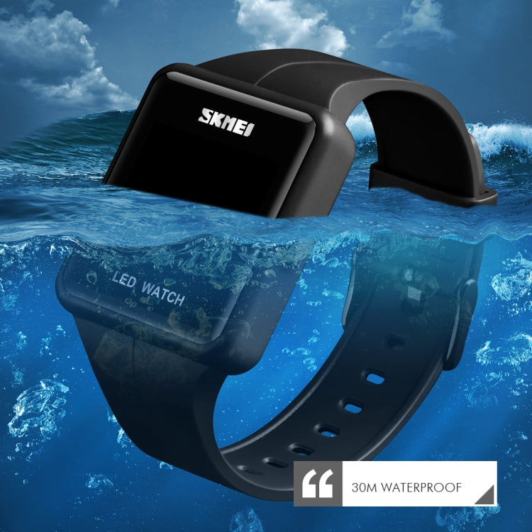 SKMEI 1541 Fashion Led Watch Square Couple Model Water-resistant Electronic Watch Silicone Watch(Blue)