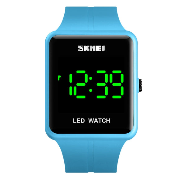 SKMEI 1541 Fashion Led Watch Square Couple Model Water-resistant Electronic Watch Silicone Watch(Blue)