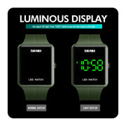 SKMEI 1541 Fashion Led Watch Square Couple Model Water-resistant Electronic Watch Silicone Watch(Blue)