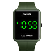 SKMEI 1541 Fashion Led Watch Square Couple Model Water-resistant Electronic Watch Silicone Watch(Green)