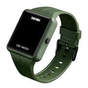 SKMEI 1541 Fashion Led Watch Square Couple Model Water-resistant Electronic Watch Silicone Watch(Green)