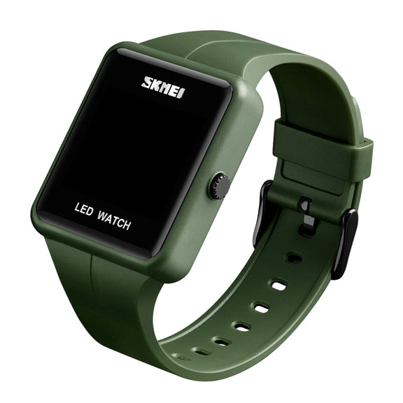 SKMEI 1541 Fashion Led Watch Square Couple Model Water-resistant Electronic Watch Silicone Watch(Green)