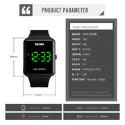 SKMEI 1541 Fashion Led Watch Square Couple Model Water-resistant Electronic Watch Silicone Watch(Green)