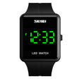 SKMEI 1541 Fashion Led Watch Square Couple Model Waterproof Electronic Watch Silicone Watch(Black) - free shipping - PMC TechLife - Order now!