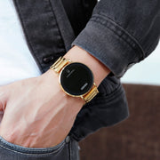 SKMEI 1550 Simple and Stylish LED Touch Screen Men  Watch Water-resistant Stainless Steel With Electronic Watch(Gold)