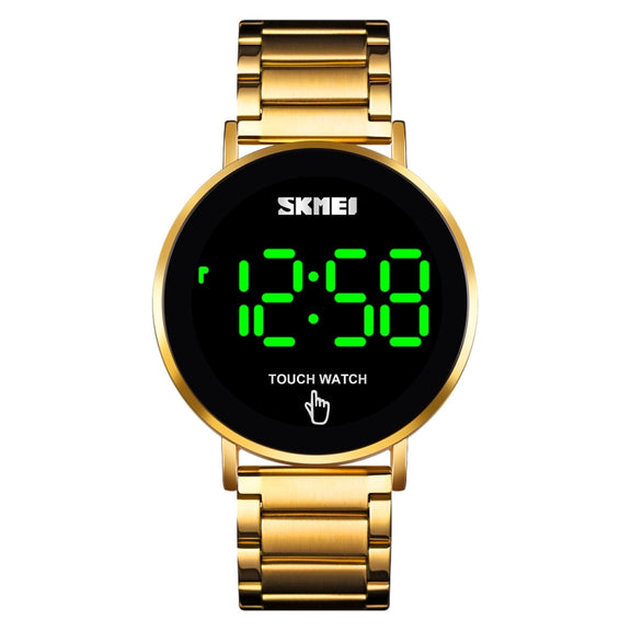 SKMEI 1550 Simple and Stylish LED Touch Screen Men  Watch Water-resistant Stainless Steel With Electronic Watch(Gold)