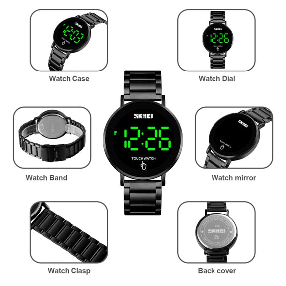 SKMEI 1550 Simple and Stylish LED Touch Screen Men  Watch Water-resistant Stainless Steel With Electronic Watch(Gold)