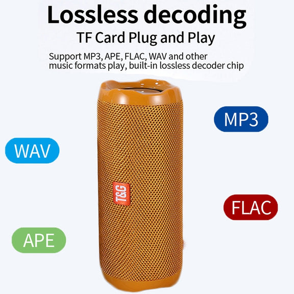 T&G TG191 10W Water-resistant Bluetooth Speaker Stereo Double Diaphragm Subwoofer Portable Audio FM Radio(Black)