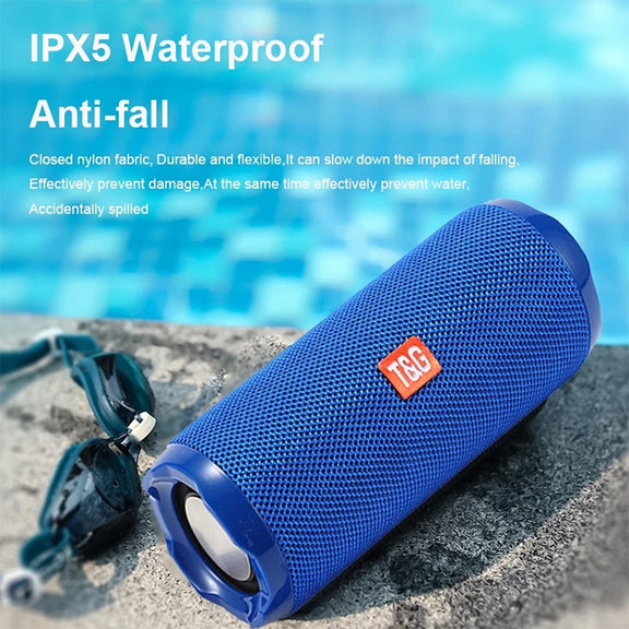 T&G TG191 10W Water-resistant Bluetooth Speaker Stereo Double Diaphragm Subwoofer Portable Audio FM Radio(Black)
