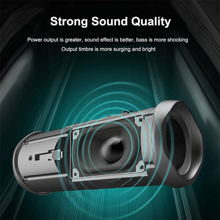 T&G TG191 10W Water-resistant Bluetooth Speaker Stereo Double Diaphragm Subwoofer Portable Audio FM Radio(Gray)