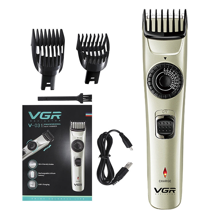 VGR V-031 5W USB Multi-size Controllable Self Trimming Hair Clipper - free shipping - PMC Jewellery - Order now!