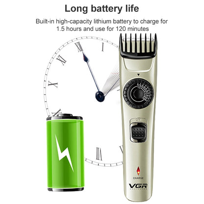 VGR V-031 5W USB Multi-size Controllable Self Trimming Hair Clipper - free shipping - PMC Jewellery - Order now!