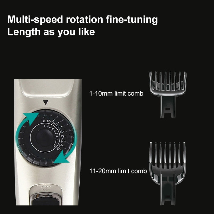 VGR V-031 5W USB Multi-size Controllable Self Trimming Hair Clipper - free shipping - PMC Jewellery - Order now!