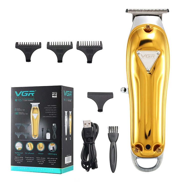 VGR V-057 8W USB Metal Professional Oil Head Push White Hair Clipper - free shipping - PMC Jewellery - Order now!