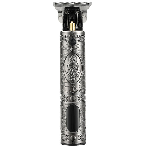 VGR V-228 5W USB Retro Engraving Hair Clipper with LED Digital Display (Silver)