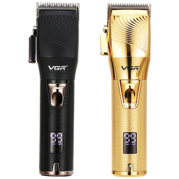 VGR V-280  10W USB Metal Electric Hair Clipper with LED Digital Display (Gold)