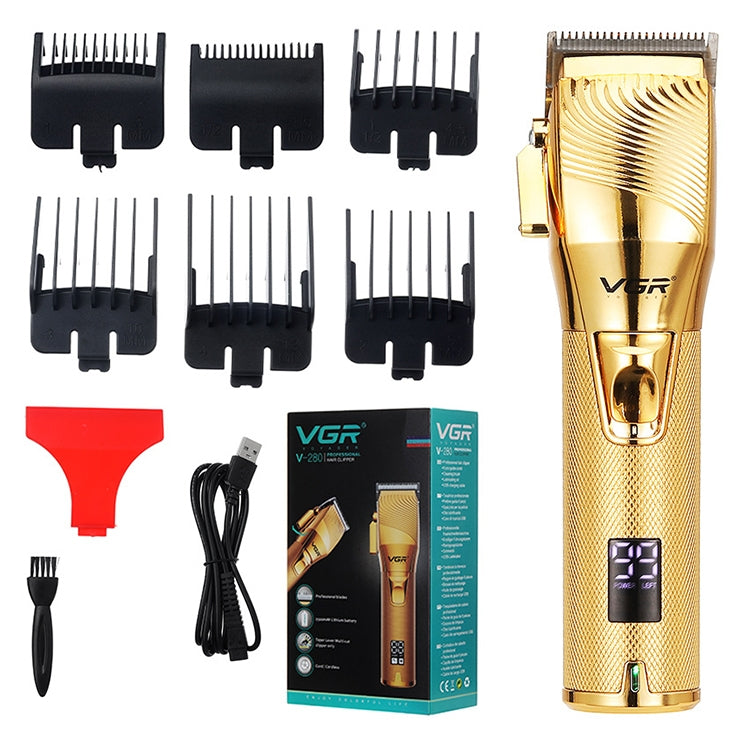 VGR V-280  10W USB Metal Electric Hair Clipper with LED Digital Display (Gold) - free shipping - PMC TechLife - Order now!