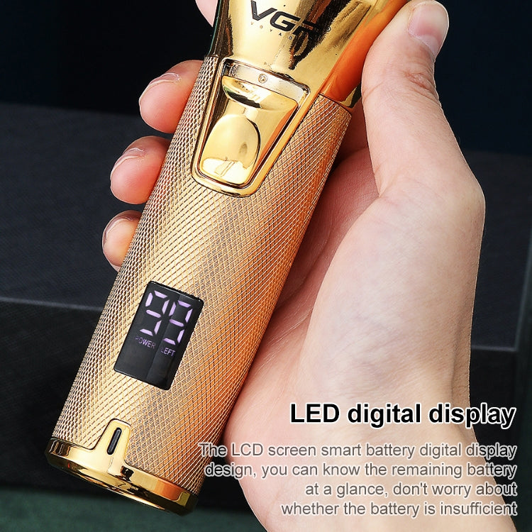 VGR V-280  10W USB Metal Electric Hair Clipper with LED Digital Display (Gold)