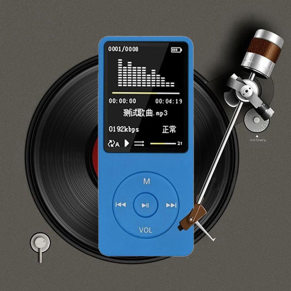 Fashion Portable LCD Screen FM Radio Video Games Movie MP3 MP4 Player Mini Walkman, Memory Capacity:4GB(Light Blue)