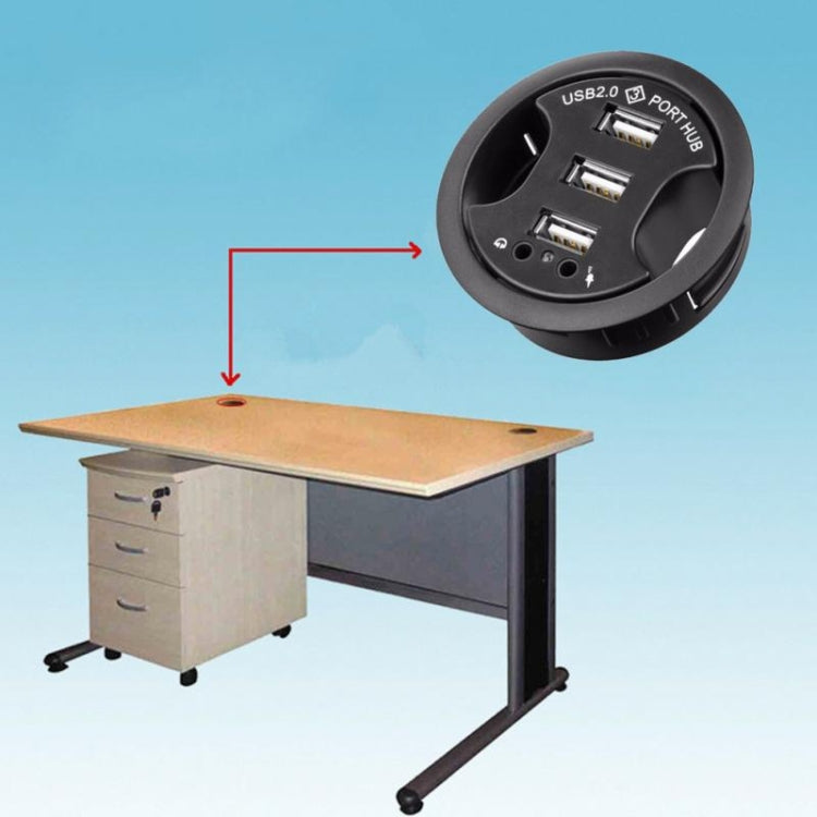 3 Ports USB 2.0 Hub with 3.5mm audio and microphone jack - USB 2.0 HUB by PMC TechLife | Online Shopping South Africa | PMC TechLife | Buy Now Pay Later Mobicred