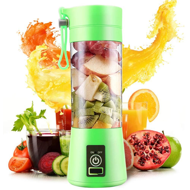 USB Rechargeable Electric Automatic Vegetable Fruit Citrus Orange Juice Maker Cup Mixer Bottle (380ML)(6 Blades Green) - free shipping - PMC TechLife - Order now!