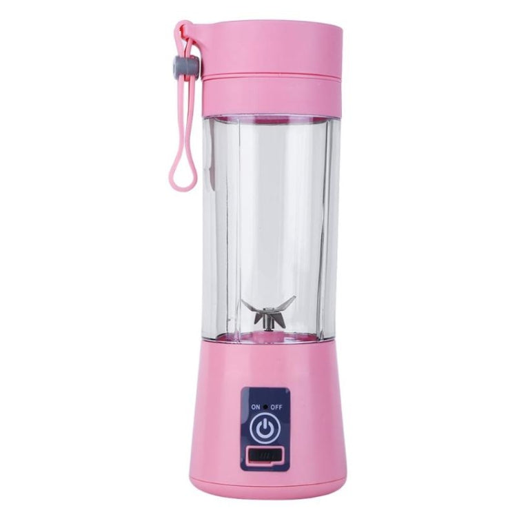 USB Rechargeable Electric Automatic Vegetable Fruit Citrus Orange Juice Maker Cup Mixer Bottle (380ML)(4 Blades Pink) - free shipping - PMC TechLife - Order now!